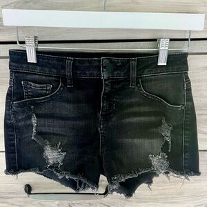 Guess Black Distressed Jean Shorts